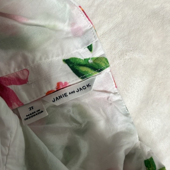 Janie and Jack Pink and Green Floral Dress - Picture 5 of 8